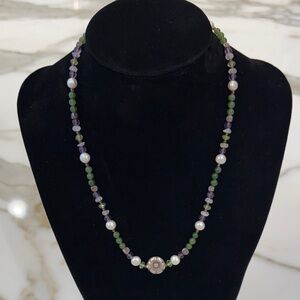 Sundance Catalog Pearl, Jade, Amethyst, Moonstone, etc Sterling Necklace—New!